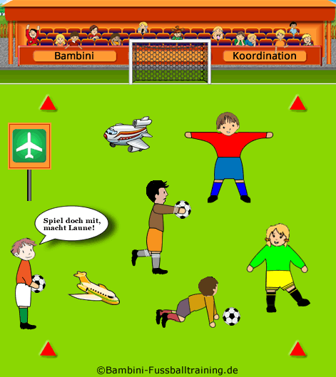 Flugschule beim Fußballtraining